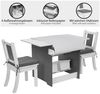 ONVAYA® Kindertisch-Set mit Stühlen, mit Stauraum, 1 Tisch und 2 Stühle, Holz Weiß/Grau Bild 3