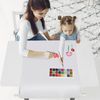 ONVAYA® Kindertisch-Set mit Stühlen, mit Stauraum, 1 Tisch und 2 Stühle, Holz Weiß/Grau Bild 4