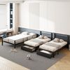 Etagenbett mit Liegefläche 140x200 cm + 2x 90x200 cm, Metall, Schubladen, umwandelbar, Schwarz Bild 4