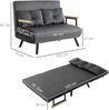 1-Sitzer Schlafsessel 102 x 73 x 81 cm mit Schlaffunktion in Samtoptik, dunkelgrau Bild 3