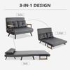 1-Sitzer Schlafsessel 102 x 73 x 81 cm mit Schlaffunktion in Samtoptik, dunkelgrau Bild 4