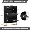 UEV Schuhschrank mit 3 Klappen schmal Schuhablage (Modern Schuhkommode im Flur Diele,80x24x122cm) Platzsparend, mit Kippschutz/Trennwand verstellbar Bild 4