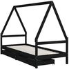 vidaXL Kinderbett mit Schubladen Schwarz 90x190 cm Massivholz Kiefer 834479 Bild 3