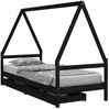 vidaXL Kinderbett mit Schubladen Schwarz 90x190 cm Massivholz Kiefer 834479 Bild 2