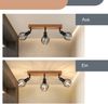 ZMH Deckenstrahler 3 Flammig Schwarz Holz - E14 Denckenspots Retro Deckenlampe Metall Schwenkbar 350° Deckenleuchte Innen MAX. 25W für Esszimmer Küche Wohnzimmer Schlafzimmer Ohne Leuchtmittel Bild 2