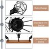 ZMH Deckenstrahler 3 Flammig Schwarz Holz - E14 Denckenspots Retro Deckenlampe Metall Schwenkbar 350° Deckenleuchte Innen MAX. 25W für Esszimmer Küche Wohnzimmer Schlafzimmer Ohne Leuchtmittel Bild 4