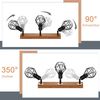ZMH Deckenstrahler 3 Flammig Schwarz Holz - E14 Denckenspots Retro Deckenlampe Metall Schwenkbar 350° Deckenleuchte Innen MAX. 25W für Esszimmer Küche Wohnzimmer Schlafzimmer Ohne Leuchtmittel Bild 3