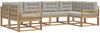 vidaXL Outdoor-Sofagarnitur mit Kissen 6 pcs Weiß und Hellgrau 3386935 Bild 2