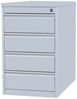 Stahl Büro Standcontainer Bürocontainer mit Holzabdeckplatte & 4 Schubladen Maße: 75 x 46 x 79 cm RAL 7035 Lichtgrau 509500 Bild 1