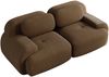 Modulares Sofa aus Cordstoff mit geschwungenen Armlehnen, H 75 x T 208 x B 103 cm, Braun Bild 5