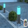 2er Set RGB LED Sockelleuchte, Edelstahl anthrazit, H 45 cm Bild 3