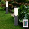2er Set RGB LED Sockelleuchte, Edelstahl anthrazit, H 45 cm Bild 4