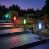2er Set RGB LED Sockelleuchte, Edelstahl anthrazit, H 45 cm Bild 5