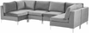 Wohnlandschaft U-förmig Samtstoff grau 6-Sitzer EVJA Bild 4