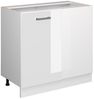 Eckunterschrank R-Line Weiß Hochglanz 86 cm ohne Arbeitsplatte Vicco Bild 5