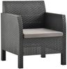 vidaXL 3-tlg. Garten-Lounge-Set mit Kissen PP Rattan Anthrazit 3067233 Bild 3