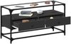 vidaXL TV-Schrank mit Glasplatte Schwarz 98x35x51 cm Holzwerkstoff 846064 Bild 3