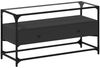 vidaXL TV-Schrank mit Glasplatte Schwarz 98x35x51 cm Holzwerkstoff 846064 Bild 2