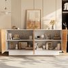 Sideboard/Wohnzimmerschrank mit geometrischem, eingelassenem Design, 4 Türen, 2 separaten Staufächern und höhenverstellbaren Einlegeböden. Bild 3