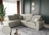 Ecksofa Schlafsofa Sofa FREJA Stoff Brooklyn Beige Ottomane Links Bild 2