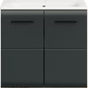 Waschtisch-Set >Ice< in Nox Oak / Schwarz - 60x55x46cm (BxHxT) Bild 2