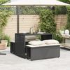vidaXL 3-tlg. Garten-Essgruppe mit Kissen Schwarz Poly Rattan 4003902 Bild 3