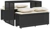 vidaXL 3-tlg. Garten-Essgruppe mit Kissen Schwarz Poly Rattan 4003902 Bild 2