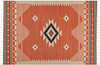 Kelim Teppich Baumwolle orange 140 x 200 cm geometrisches Muster Kurzflor GAVAR Bild 4
