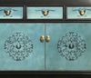 Vintage Kommode Blau verziert chinesisch Schrank Sideboard Kolonial-Stil Antik-Stil Lowboard asiatisch orientalisch Fernost shabby-chic Landhaus Bild 5