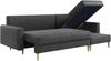 Ecksofa - L-form mit Schlaffunktion und Bettkasten - LANG - Grau Mikrofaser Bild 4
