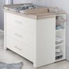 roba Kinderzimmerset 'Lucy' 2-teilig - Bett 70 x 140 - Wickelkommode breit - Weiß / Luna Elm Bild 4