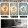 ZMH LED Deckenlampe Deckenleuchte Wohnzimmer - 98CM Wohnzimmerlampe Dimmbar Modern Design 90W Schlafzimmerlampe mit Fernbedienung Gold 4 Ring aus Acryl Deckenbeleuchtung für Schlafzimmer Küche Bild 5