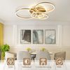 ZMH LED Deckenlampe Deckenleuchte Wohnzimmer - 98CM Wohnzimmerlampe Dimmbar Modern Design 90W Schlafzimmerlampe mit Fernbedienung Gold 4 Ring aus Acryl Deckenbeleuchtung für Schlafzimmer Küche Bild 2