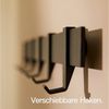 Designfabrik Hamburg Garderobenleiste, Wandgarderobe aus Metall, Garderobenhaken modern, verschiebbare Haken, schwebende Optik Bild 3