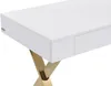 Vente-unique - PLEISA Büromöbel Holz, Platte Weiß - B 60 cm x H 75 cm x L 140 cm Bild 5