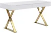 Vente-unique - PLEISA Büromöbel Holz, Platte Weiß - B 60 cm x H 75 cm x L 140 cm Bild 2