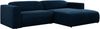 Ecksofa PASADENA, freistehendes Ecksofa, breite Armlehnen, Federsitz - rechts - Dunkelblau Velours Bild 4