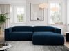 Ecksofa PASADENA, freistehendes Ecksofa, breite Armlehnen, Federsitz - rechts - Dunkelblau Velours Bild 2