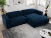 Ecksofa PASADENA, freistehendes Ecksofa, breite Armlehnen, Federsitz - rechts - Dunkelblau Velours Bild 3