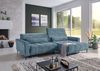 Wohnlandschaft >Wolve< elektr. Sitsverstellung, 2 Kissen, Cord blau - 277x108x179cm (BxHxT) Bild 3