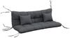 Outsunny Sitzkissen 4er-Set, mit Bindebänder, 10cm dick, 150x50 cm, für Haus, Garten, Sofa, Dunkelgrau Bild 2