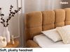 MEBLINI Polsterbett 160x200 mit Lattenrost ohne Matratze - SALERNO - Hellgrau Boucle - Bubble Bett - Cloud Bett - Marshmallow Bed - Kopfteil Bett mit Stauraum Bild 5