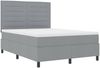 vidaXL Boxspringbett mit Matratze Hellgrau 140 x 190 cm Stoff 3339308 Bild 5