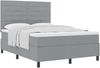 vidaXL Boxspringbett mit Matratze Hellgrau 140 x 190 cm Stoff 3339308 Bild 2