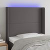 LED Kopfteil, Bettkopfteil, Minimalistisch Grau 93x16x118/128 cm Kunstleder Bild 2