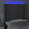LED Kopfteil, Bettkopfteil, Minimalistisch Grau 93x16x118/128 cm Kunstleder Bild 4