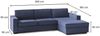 Dmora Schlafsofa mit Halbinsel Afar, Sofa mit drehbarer Öffnung, Aufbewahrungshalbinsel rechts, schmale Armlehnen, 100 % Made in Italy, 260 x 95 x 90 cm, Blau Bild 3
