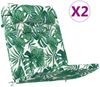 vidaXL Stuhlkissen 2 pcs Blattmuster 58 x 77 x 4,5 cm Oxford-Stoff 361842 Bild 2