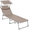 SONGMICS Gartenliege Sonnenliege, klappbarer Liegestuhl, für Garten, Pool, Terrasse, 2 St, bis 150 kg belastbar, 193 x 53 x 29 cm, Sonnenschutz, Kopfstütze, verstellbare Rückenlehne Bild 4