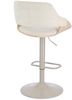 Barhocker Roxanne aus Stoff, modern und drehbar, höhenverstellbar in Beige Moon, mit Fußstütze Bild 2